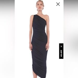 Norma Kamali Black Diana One-Shoulder Dress XS